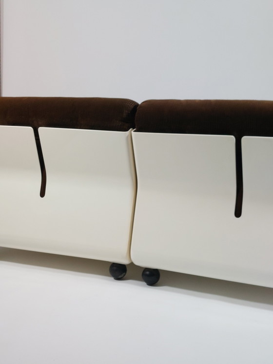 Image 1 of Set van twee Amanta Cord fauteuils en sofa's van glasvezel, ontworpen door Mario Bellini C&B Italy.