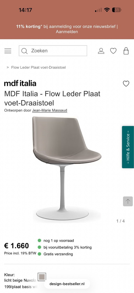 Set di 6 sedie Flow Italia in MDF – in pelle – MDF Italia, Sedie da pranzo, Leather (photo 4 of 8)