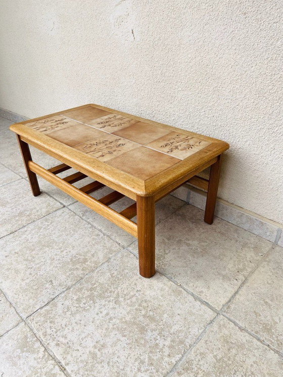 Image 1 of Vintage teak and ceramic coffee table, 1960