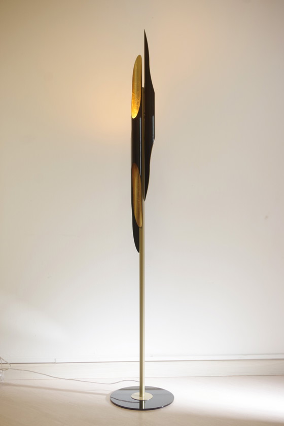 Image 1 of Coltrane Floor Lamp - Modern Luxury Lighting In Brass & Matte Black