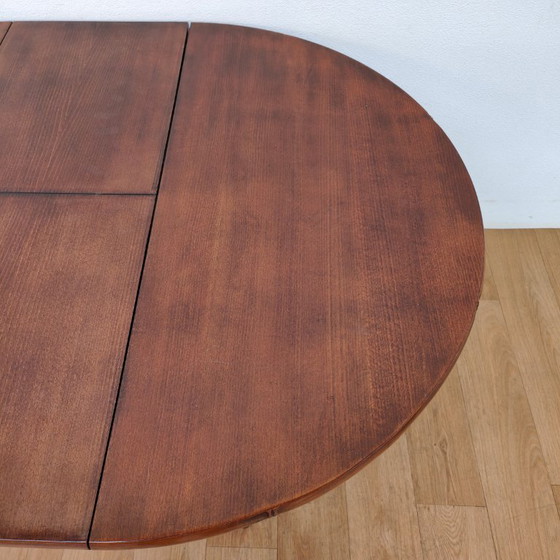 Image 1 of Vintage round faux bamboo dining table extendable dining table