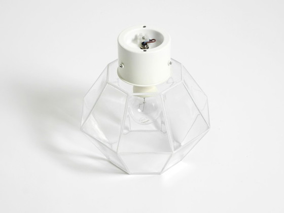 Image 1 of Bellissima lampada da soffitto in vetro Limburg degli anni '70 a forma ottagonale