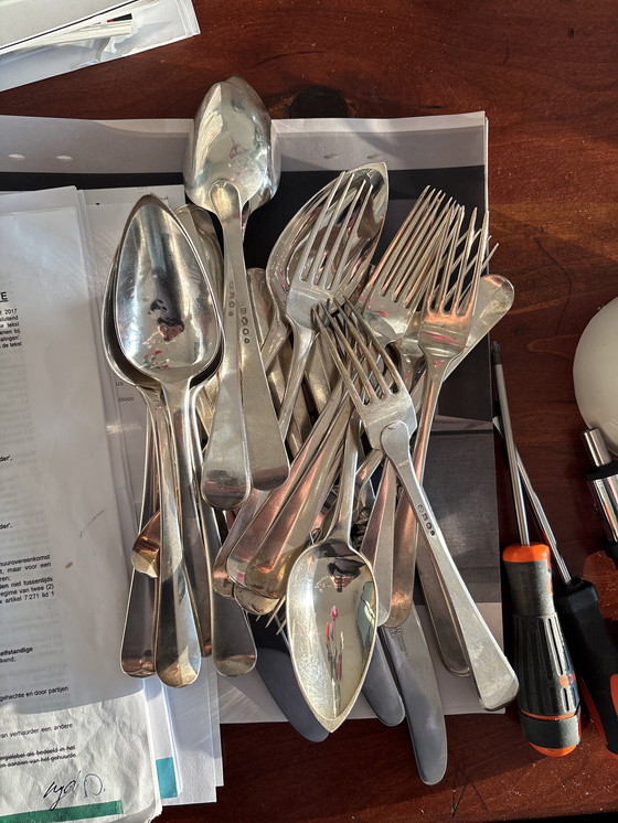 Image 1 of Zilveren bestek