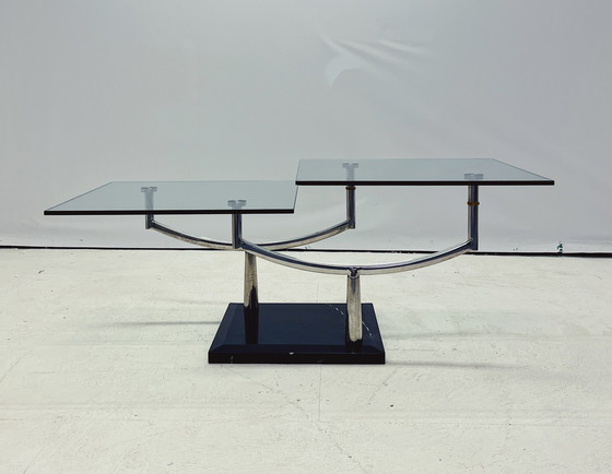 Image 1 of Tavolino da caffè in vetro dal design vintage danese a due livelli