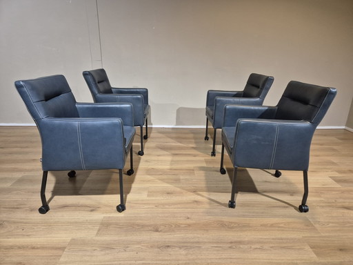 4x Dining chairs Seger - Goossens - Leather - New condition
