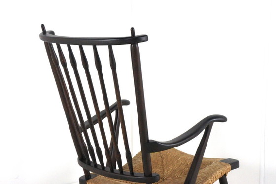 Image 1 of De Ster fauteuil spijlenstoel vintage 