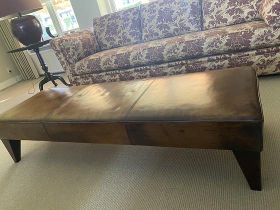 Image 1 of Vintage footstool three-compartment sheepskin