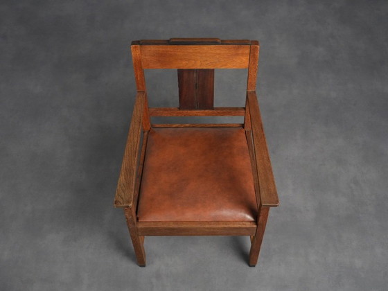 Paire de fauteuils Art déco de l'école d'Amsterdam, Pays-Bas, années 1930 – Chaises de salle à manger, Wood (photo 7 of 9)