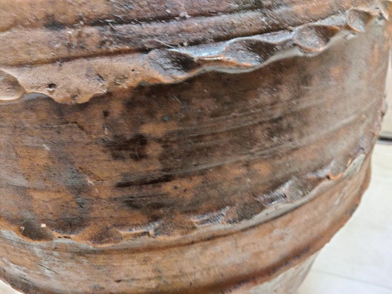Image 1 of Large antique terracotta pot with a red tint