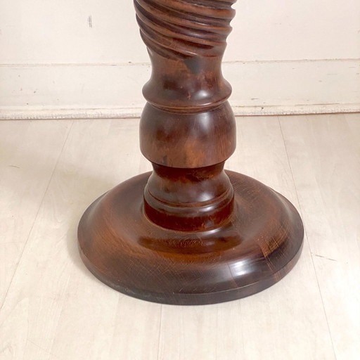 Mesa auxiliar vintage de roble macizo
