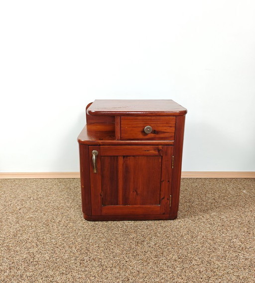 Vintage Nachttisch, Nachttischablage, Retro Nachttisch, Ablagetische, Holznachttische, Jugoslawien, 70, Mid Century
