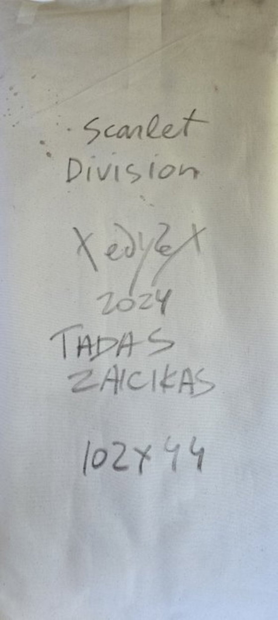 Image 1 of Tadas ZAICIKAS "TEDYZET" - Scarlet Division - Kunstenaarsdoek