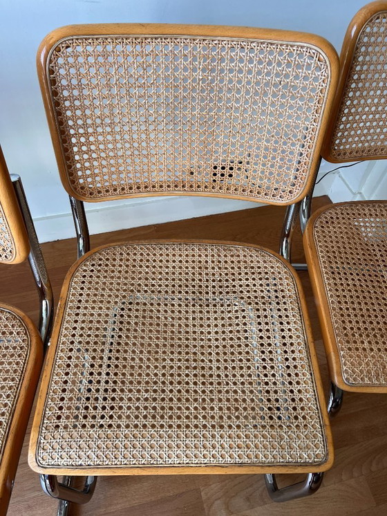 Image 1 of 4x Silla Thonet Marcel Breuer S32 Cesca con protectores de suelo