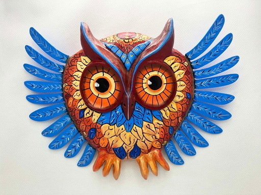 Fairytale owl. A unique figurine for the wall. Handmade by the artist