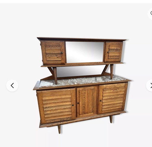 Anrichte, Geschirrschrank aus den 50er Jahren aus Eichenholz