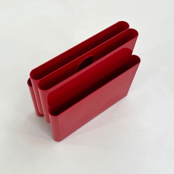 Rood Tijdschriftenrek van Giotto Stoppino voor Kartell, jaren 70 – Plastic (photo 4 of 6)
