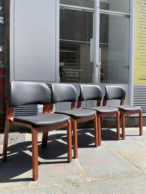 4 Chaises de Salle à Manger Années 60 Style Erik Buch