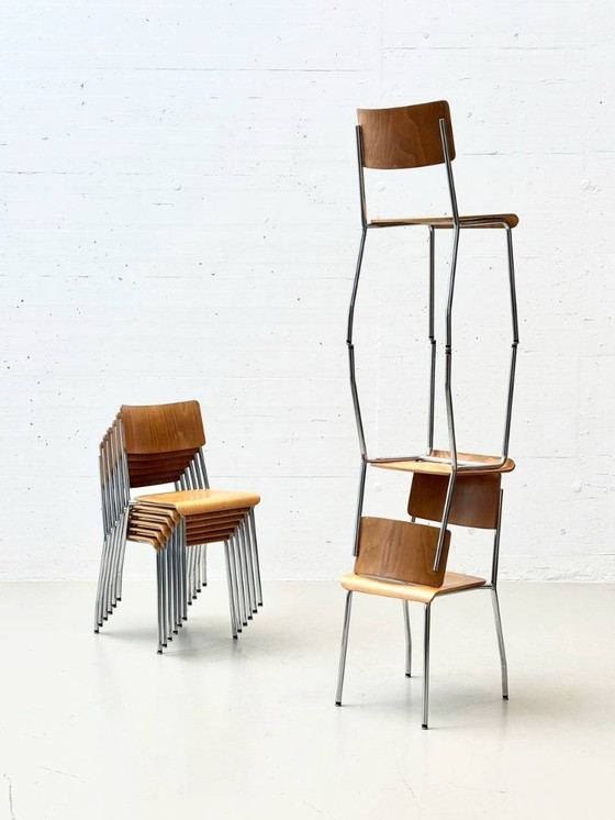 Image 1 of Set of 8 Forum II stacking chairs by Horgen Glarus