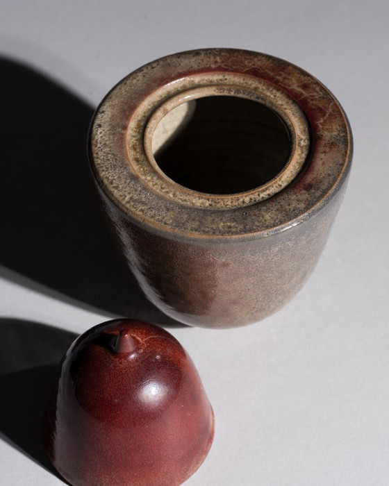 Image 1 of Studio Ceramic Box Duo – Mario Enke, Duitsland, 2010 · Sculpturale containers van steengoed, gebakken in reductieoven