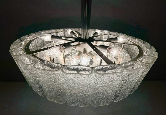 Image 1 of Lámpara de techo/araña de mediados de siglo, diseñada por Doria Leuchten, Alemania, década de 1970.