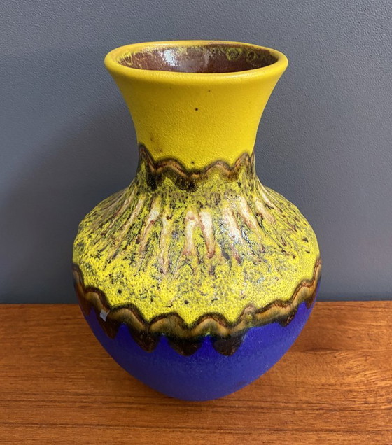 Image 1 of Yellow and Blue vase by Carstens Tönnieshof 1960s WGP