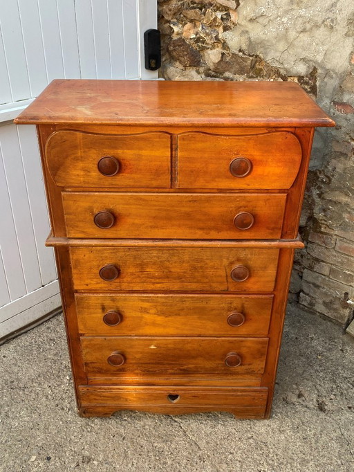 White wooden chest of drawers 1950