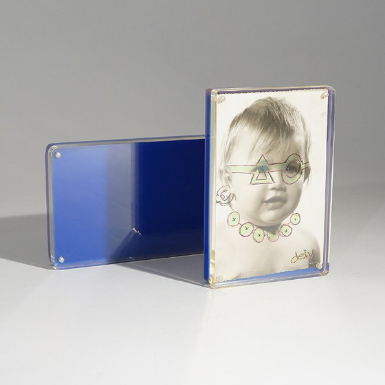 Pair of Blue and Clear Perspex Photo Frames, 1970s – Plastic, Plexiglass (photo 10 of 13)