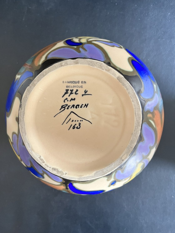 Image 1 of Art Deco Plateel Vase • Céramique Montoise Mons • Antoine Dubois • 19 cm