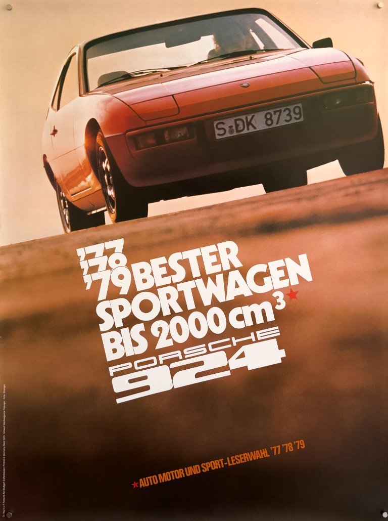 🏁 Porsche 924 “Bester Sportwagen bis 2000 cm³” – 1979 – Original