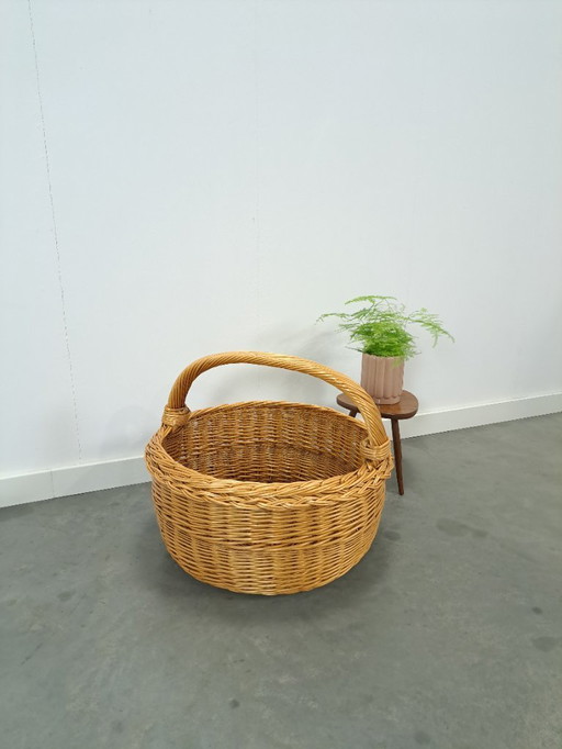 XL large wicker basket, wood basket from Germany