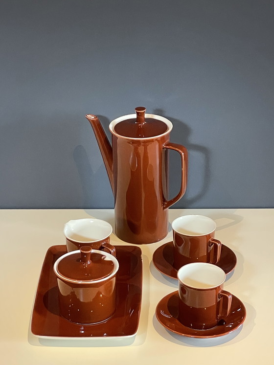 Image 1 of Villeroy & Boch Luxembourg coffee set - chestnut brown vintage design, 1960s