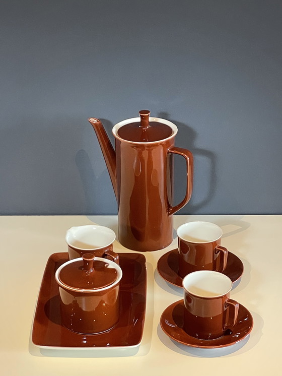 Image 1 of Villeroy & Boch Luxembourg coffee set - chestnut brown vintage design, 1960s