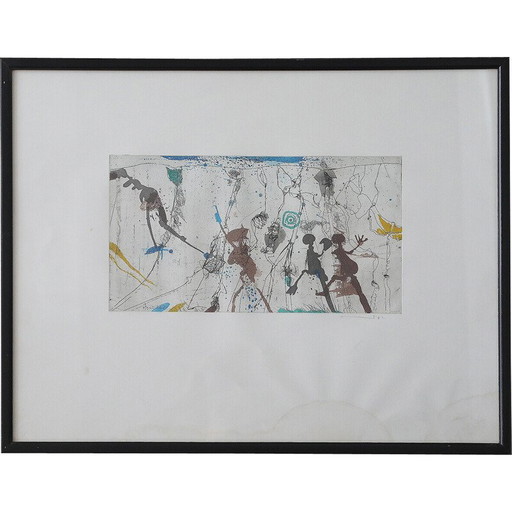 Acquaforte a colori d'epoca di Armin Sandig, 1987