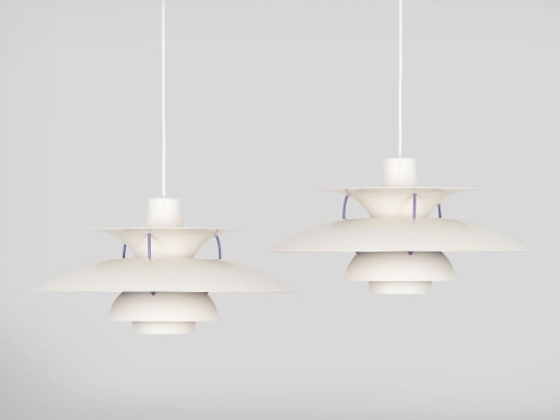 Pair of 2 Danish vintage PH 5 pendant lamps by Poul Henningsen, Louis Poulsen