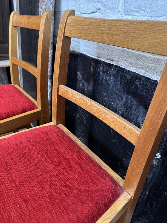 Image 1 of Exclusieve Set van 2 Vintage Engelse Eikenstoelen | G.H. & S. Keen (High Wycombe) | Mid-Century Ambacht