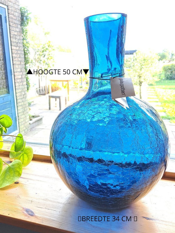 Pols Potten Blue Cracked Glass Ball Body Vase Large € 60 New – PolsPotten (photo 3 of 7)