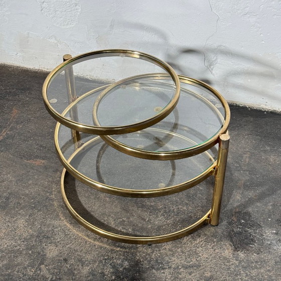 Milo Baughman messing salontafel, jaren 60 – Nachtkastjes, Glass, Brass (photo 4 of 8)