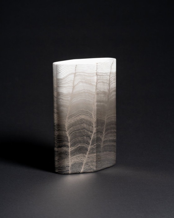 Image 1 of Glam Chic Vintage Rare Alain Le Foll × Rosenthal "Chiffon" Porcelain Vase Duo