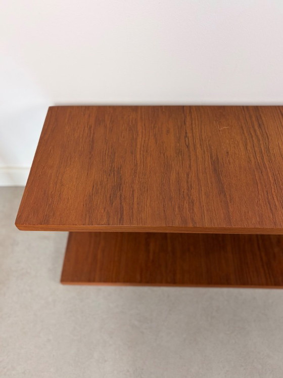 Image 1 of Teak wandplank, Wilhelm Renz stijl, zwevende plank, u plank