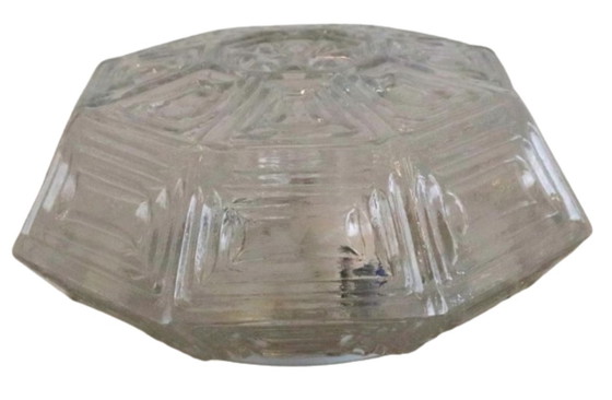 Image 1 of NOS Wika hexagon plafondlamp plafonniere glas vintage