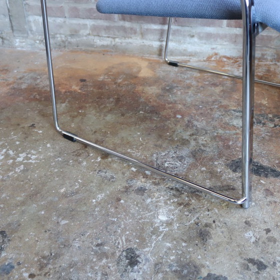 Image 1 of Vintage postmodern armchairs chrome blue lilac