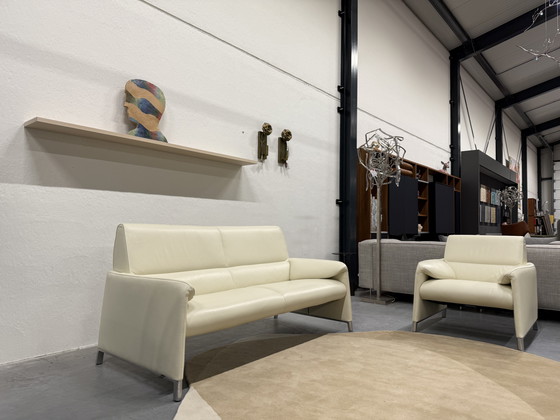 Image 1 of Leolux Felizia Sofa 2.5 Seater & Armchair Senso Egret