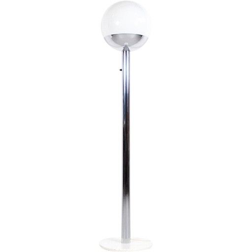 Vintage model P 428 vloerlamp in chroomstaal en glas van Pia Guidetti Crippa voor Luci Illuminazione, 1970