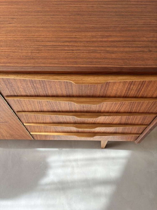 Sideboard walnut veneer 1960s vintage sideboard completely refurbished