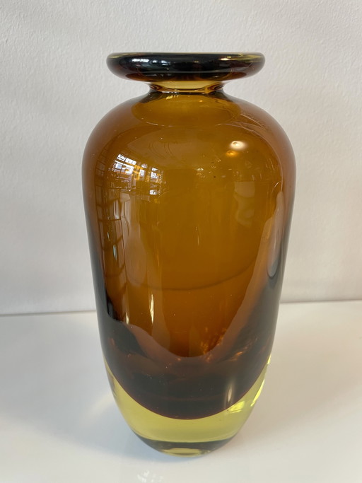 Gunnar Ander mundgeblasene Kunstglasvase für Lindshammar