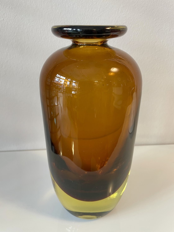 Image 1 of Gunnar Ander mundgeblasene Kunstglasvase für Lindshammar