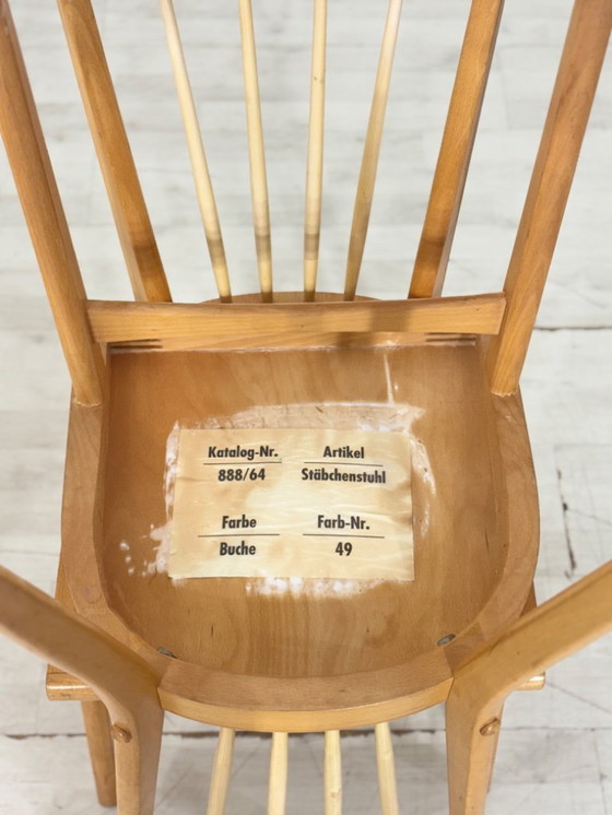 Image 1 of Lot de 4 chaises de salle à manger style années 50, chaises de cuisine, chaises en bois, chaises de salle à manger vintage