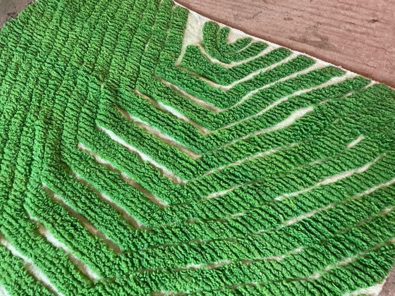 Image 1 of Handgeweven tapijt van puur wol, groen Marokkaans Atlas tapijt, afmeting 200x300 cm