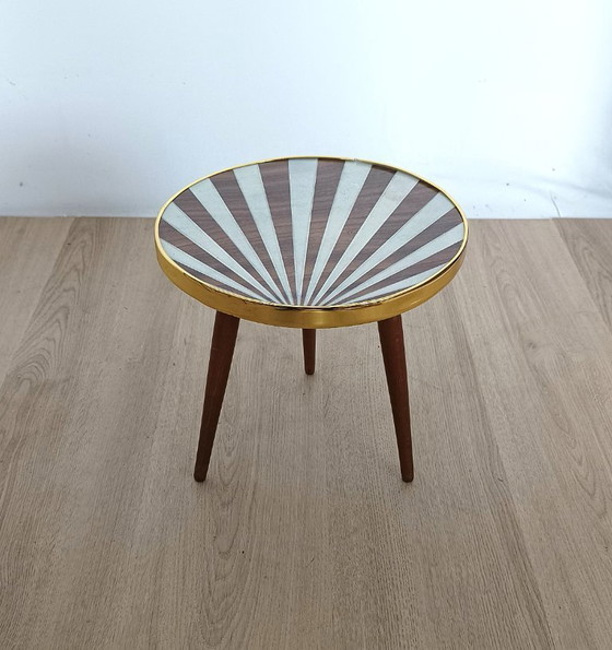 Image 1 of Beistelltisch aus den Fünfzigern mit ungewöhnlichem Motiv