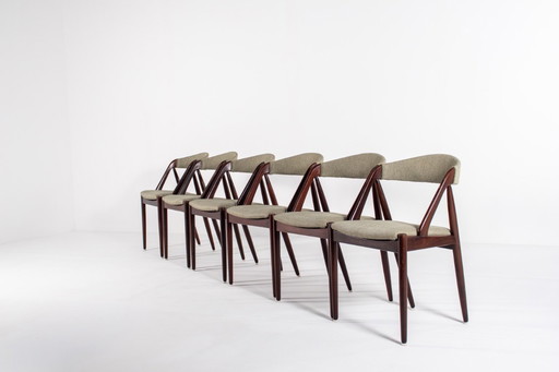 6x chaises de salle à manger en teck modèle 31 Kai Kristiansen